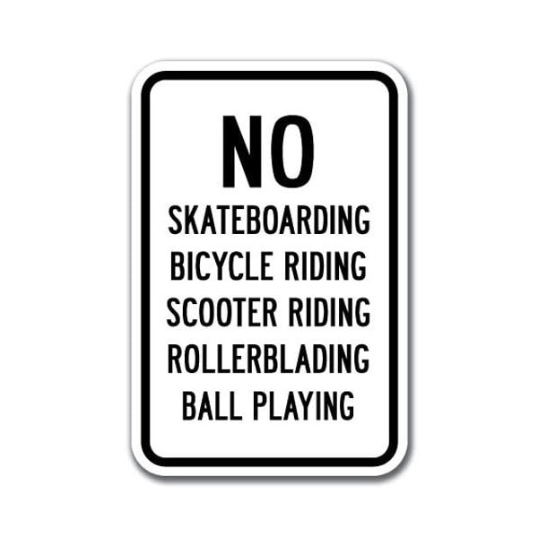 Signmission Safety Sign, 12 in Height, Aluminum, 18 in Length, No Skateboarding - NS4 A-1218 No Skateboarding - NS4 - main
